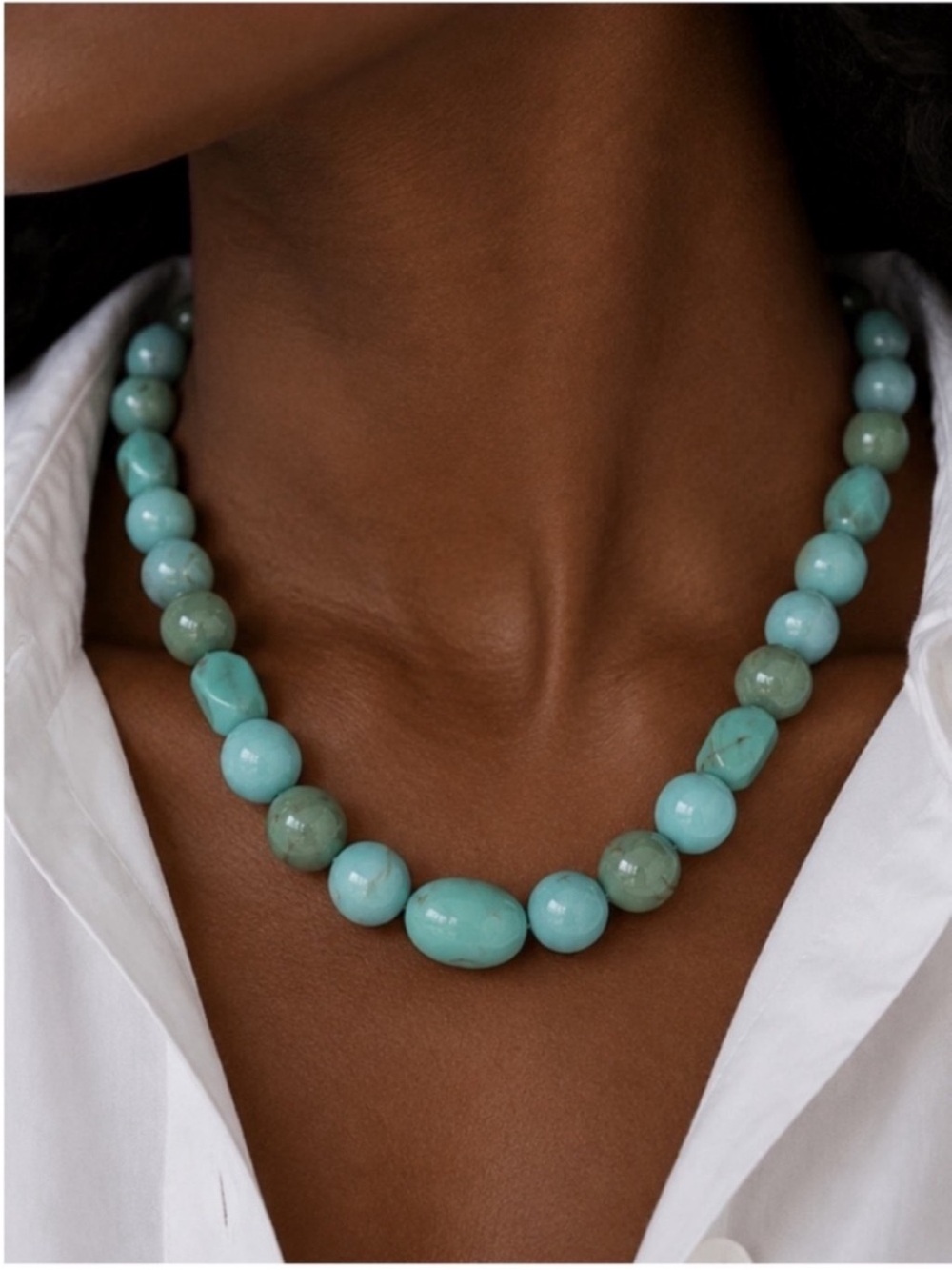 New! Coastal Boho Turquoise Beaded Chunky Dopamine Necklace NWOT 2014